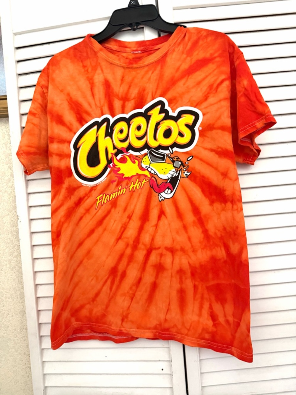 Tee Luv Cheetos Flamin' Hot Tie-Dye Short Sleeve Tee - Orange